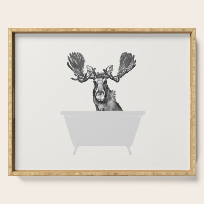Vintage Moose in Bathtub Serving Tray Gallery Image 1