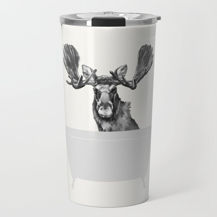 Vintage Moose in Bathtub Travel Mug Gallery Image 1