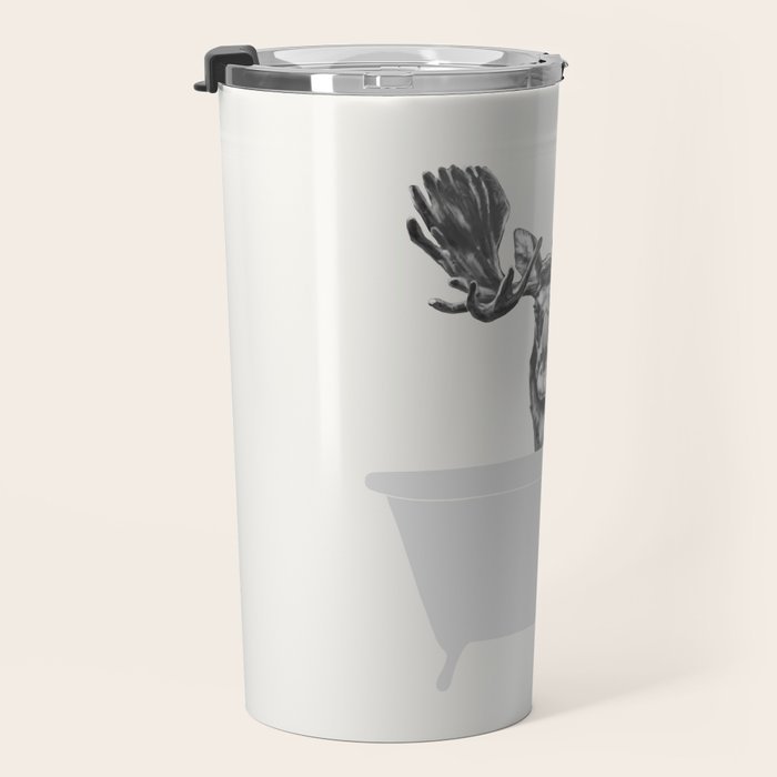 Vintage Moose in Bathtub Travel Mug Gallery Image 3
