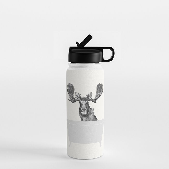 Vintage Moose in Bathtub Water Bottle Gallery Image 1