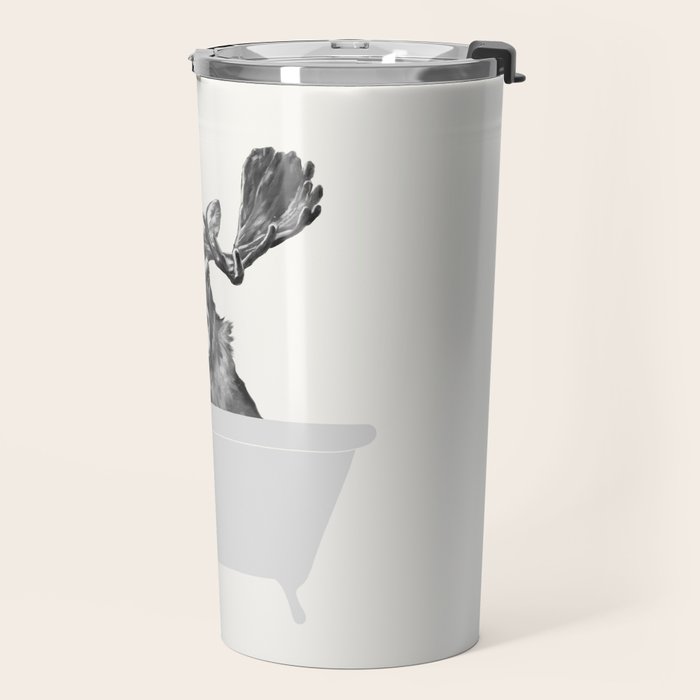 Vintage Moose in Bathtub Travel Mug Gallery Image 2