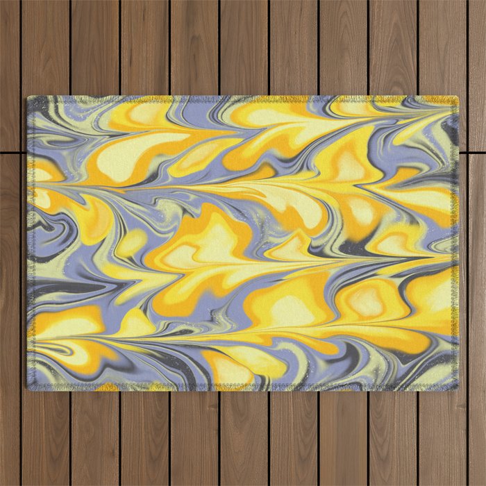 Citrus Lavender Getgel Marble Outdoor Rug Gallery Image 1