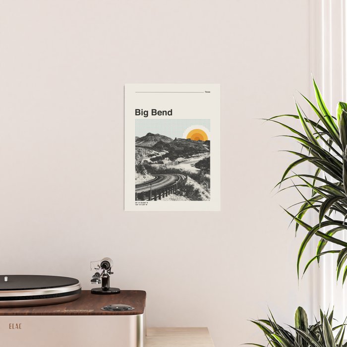 Big Bend National Park Retro Abstract Travel Poster Poster Gallery Image 2