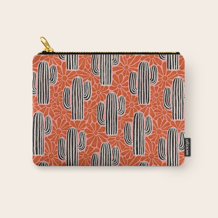 Sonora - red, pink, black, and white  Carry All Pouch Gallery Image 1