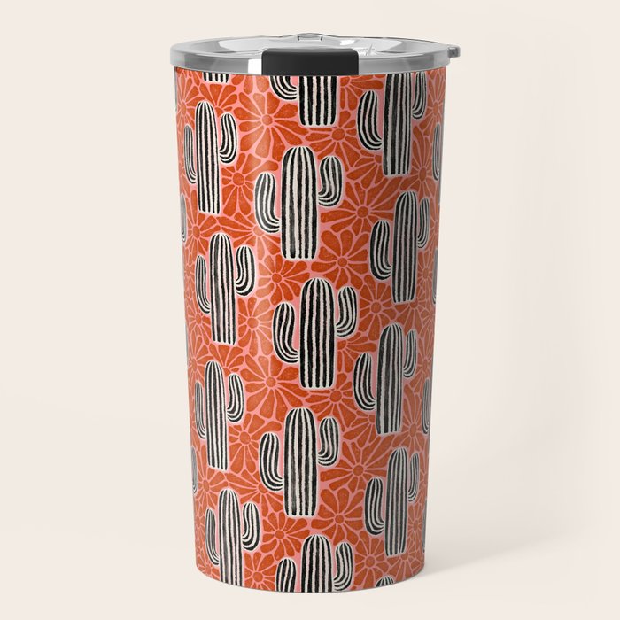 Sonora - red, pink, black, and white  Travel Mug Gallery Image 1