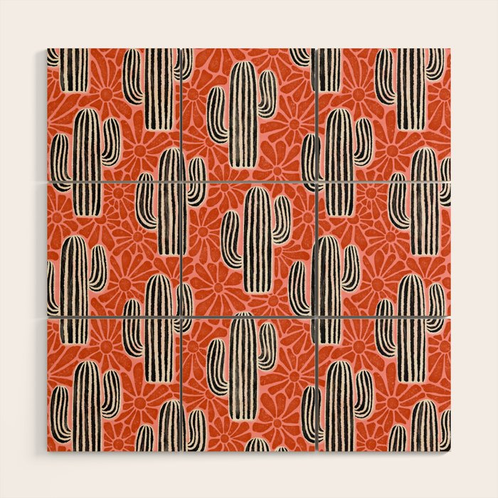 Sonora - red, pink, black, and white  Wood Wall Art Gallery Image 1