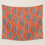 Sonora - red, pink, black, and white  Wall Tapestry Gallery Image 4
