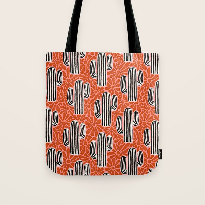 Sonora - red, pink, black, and white  Tote Bag Gallery Image 1