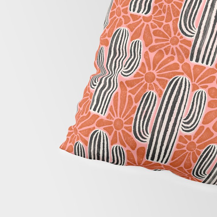 Sonora - red, pink, black, and white  Pillow Sham Gallery Image 4