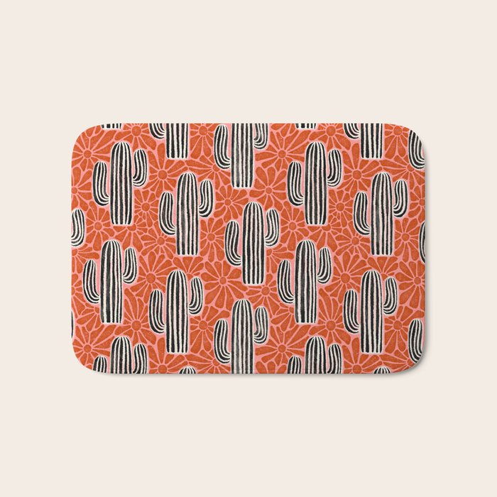 Sonora - red, pink, black, and white  Bath Mat Gallery Image 1