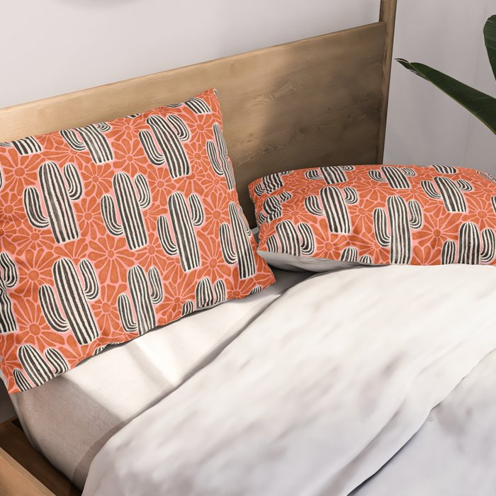 Sonora - red, pink, black, and white  Pillow Sham Gallery Image 2