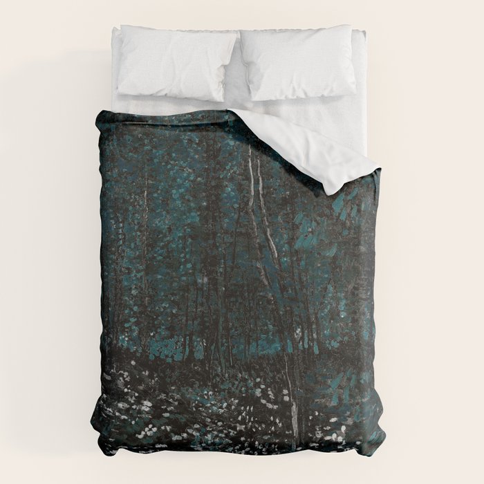 Dark Teal Van Gogh Trees & Underwood Duvet Cover Gallery Image 1