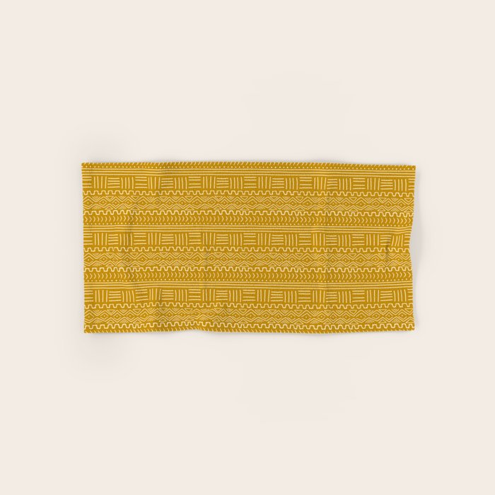 Mud Cloth on Mustard Bath Towel Gallery Image 1