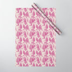 Magenta Bigfoot / Sasquatch Toile de Jouy Wrapping Paper Gallery Image 1