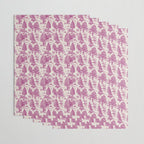 Magenta Bigfoot / Sasquatch Toile de Jouy Wrapping Paper Gallery Image 3