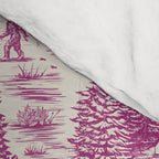 Magenta Bigfoot / Sasquatch Toile de Jouy Comforter Gallery Image 4