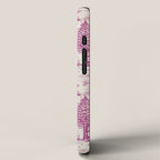 Magenta Bigfoot / Sasquatch Toile de Jouy iPhone Case Gallery Image 2
