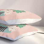 Festive Winter Hut in pink Pillow Sham Gallery Image 3