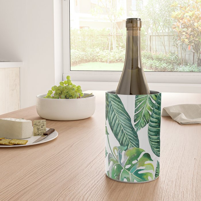 Jungle Leaves, Banana, Monstera #society6 Wine Chiller Gallery Image 4