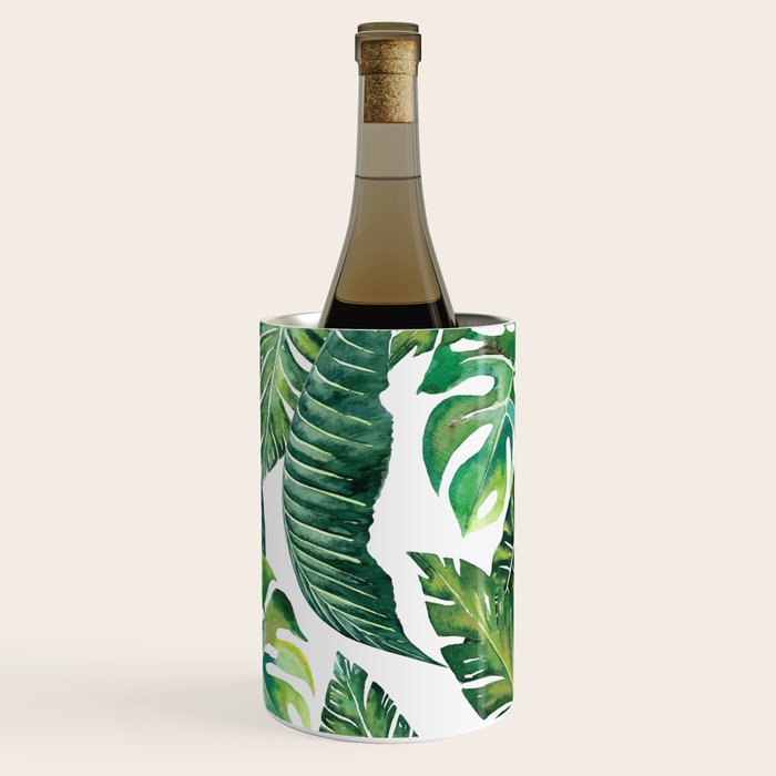 Jungle Leaves, Banana, Monstera #society6 Wine Chiller Gallery Image 3