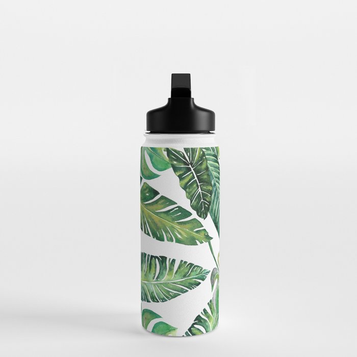 Jungle Leaves, Banana, Monstera #society6 Water Bottle Gallery Image 3