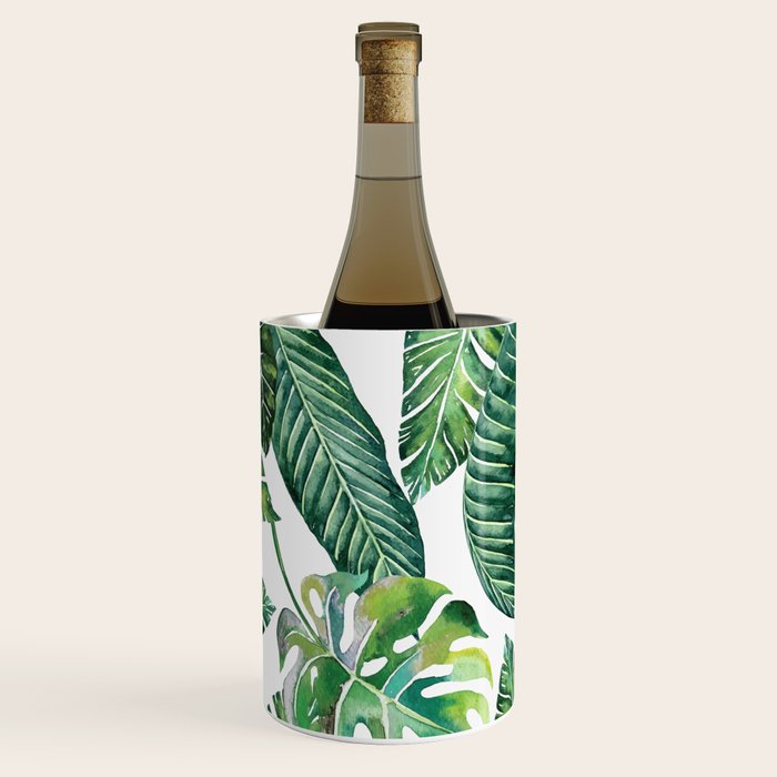 Jungle Leaves, Banana, Monstera #society6 Wine Chiller Gallery Image 1