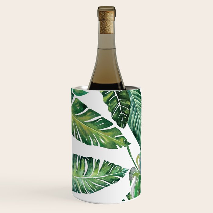Jungle Leaves, Banana, Monstera #society6 Wine Chiller Gallery Image 2