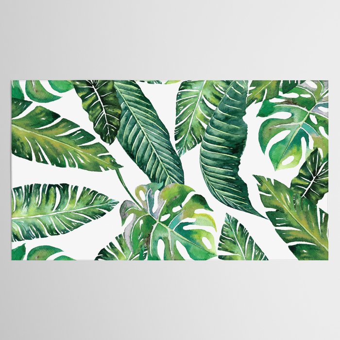 Jungle Leaves, Banana, Monstera #society6 Tablecloth Gallery Image 2