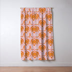 Orange Crab On Pink Pattern Window Curtain Gallery Image 3