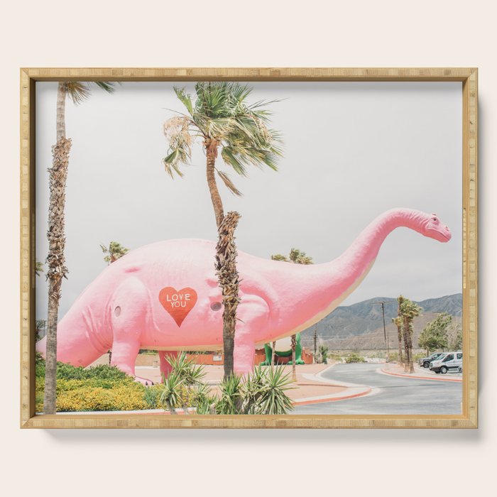 Pink Dinosaur | Cabazon Dinosaurs in Palm Springs California | Brontosaurus Love You Serving Tray Gallery Image 1