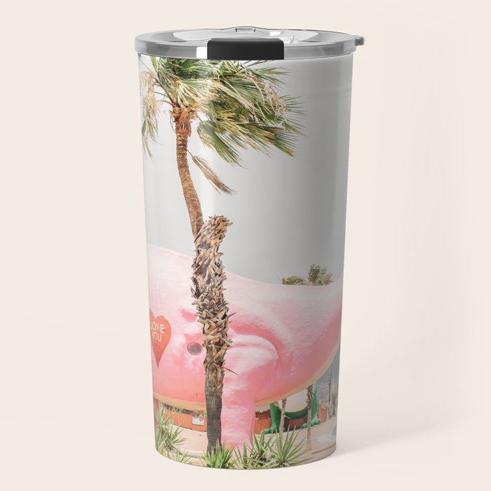 Pink Dinosaur | Cabazon Dinosaurs in Palm Springs California | Brontosaurus Love You Travel Mug Gallery Image 1