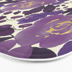 Elegant ivory gold lavender purple watercolor floral  Bath Mat Gallery Image 3
