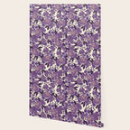 Elegant ivory gold lavender purple watercolor floral  Wallpaper Gallery Image 2
