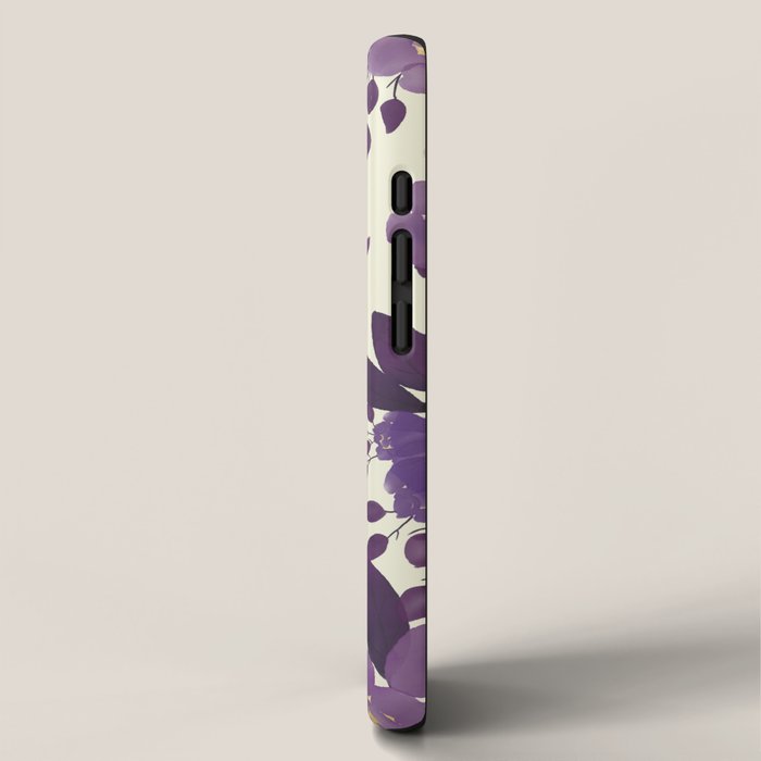 Elegant ivory gold lavender purple watercolor floral  iPhone Case Gallery Image 2