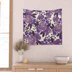 Elegant ivory gold lavender purple watercolor floral  Wall Tapestry Gallery Image 2