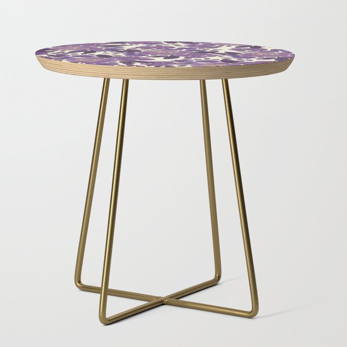 Elegant ivory gold lavender purple watercolor floral  Side Table Gallery Image 1