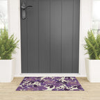 Elegant ivory gold lavender purple watercolor floral  Welcome Mat Gallery Image 3