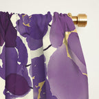 Elegant ivory gold lavender purple watercolor floral  Window Curtain Gallery Image 2