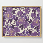 Elegant ivory gold lavender purple watercolor floral  Serving Tray Gallery Image 1