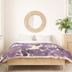 Elegant ivory gold lavender purple watercolor floral  Duvet Cover Gallery Image 3