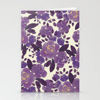 Elegant ivory gold lavender purple watercolor floral  Stationery Card Gallery Image 2