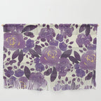 Elegant ivory gold lavender purple watercolor floral  Wall Hanging Gallery Image 1