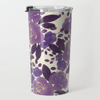 Elegant ivory gold lavender purple watercolor floral  Travel Mug Gallery Image 3