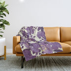 Elegant ivory gold lavender purple watercolor floral  Throw Blanket Gallery Image 1