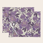 Elegant ivory gold lavender purple watercolor floral  Placemat Gallery Image 1