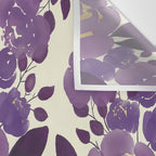 Elegant ivory gold lavender purple watercolor floral  Wall Tapestry Gallery Image 3