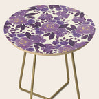 Elegant ivory gold lavender purple watercolor floral  Side Table Gallery Image 2