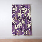 Elegant ivory gold lavender purple watercolor floral  Window Curtain Gallery Image 3