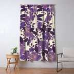 Elegant ivory gold lavender purple watercolor floral  Window Curtain Gallery Image 5