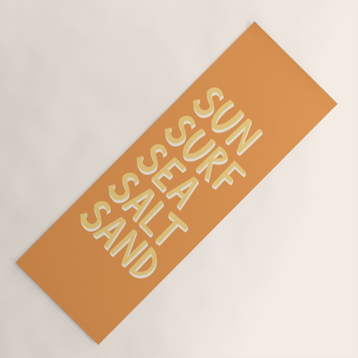 Sun Surf Sea Salt Sand Hand Lettering Yoga Mat Gallery Image 1
